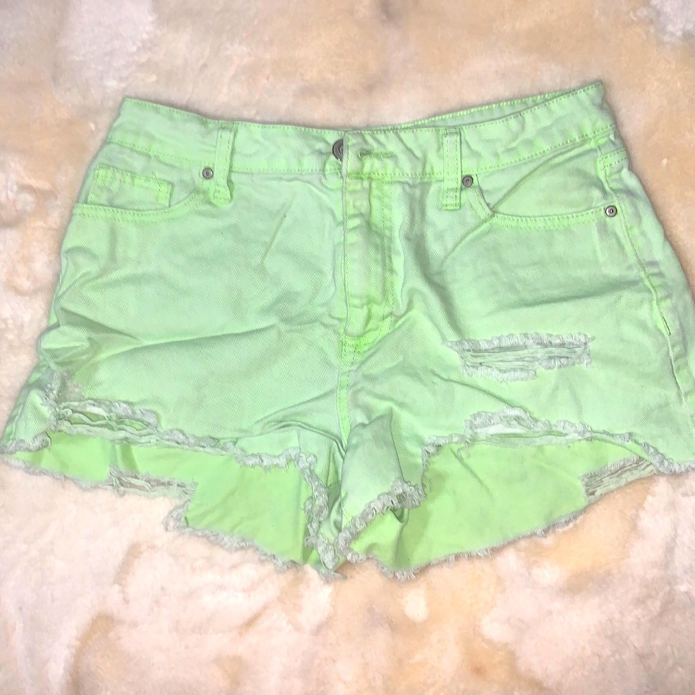 Bright green Jean shorts